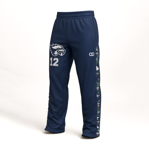 Custom tear away warmup pants navy blue