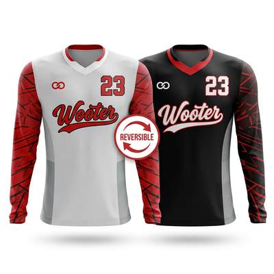 Reversible Elite Long Sleeve Crew Neck Volleyball Jerseys (Womens/Girls)