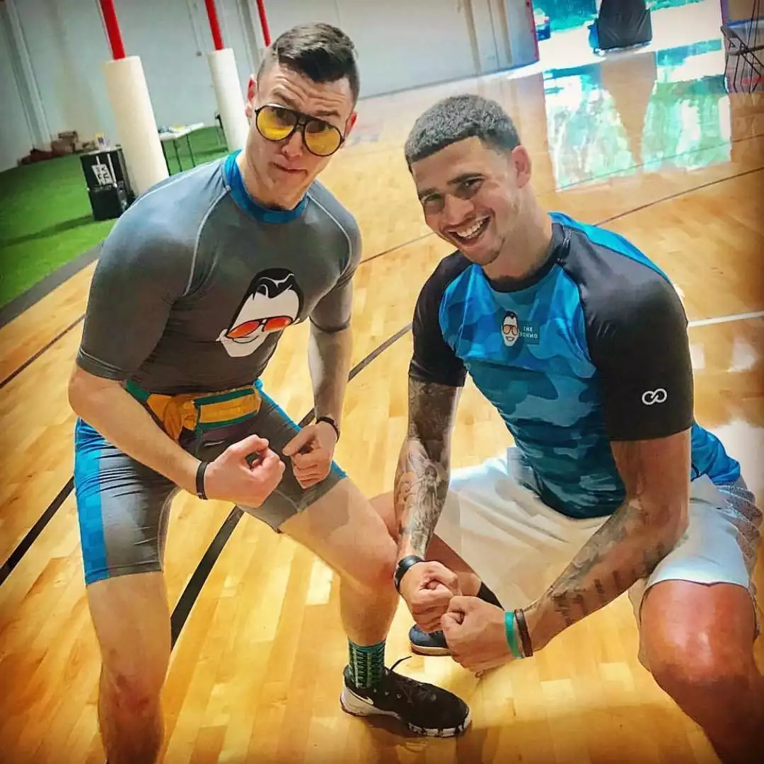 The Schmo wearing custom compression jersey and custom compression shorts from Wooter