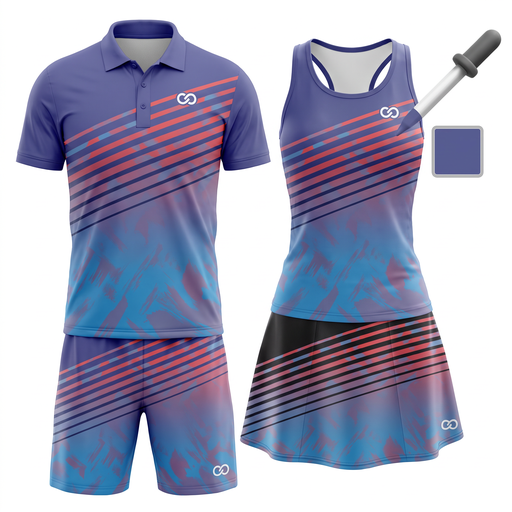 Design your own tennis uniforms online with our custom uniform builder tool.