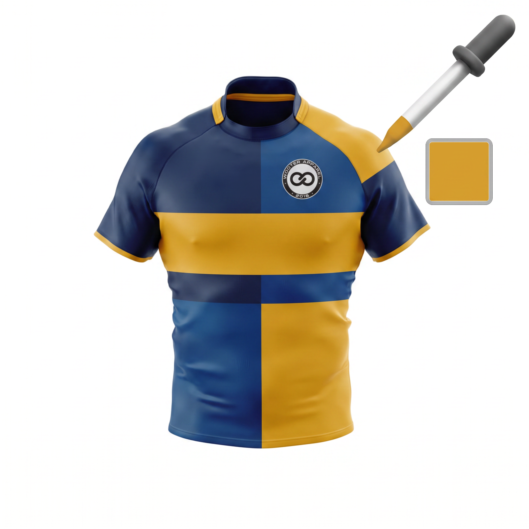 Design your own rugby jerseys online with Wooter Apparel's rugby jersey builder design tool.
