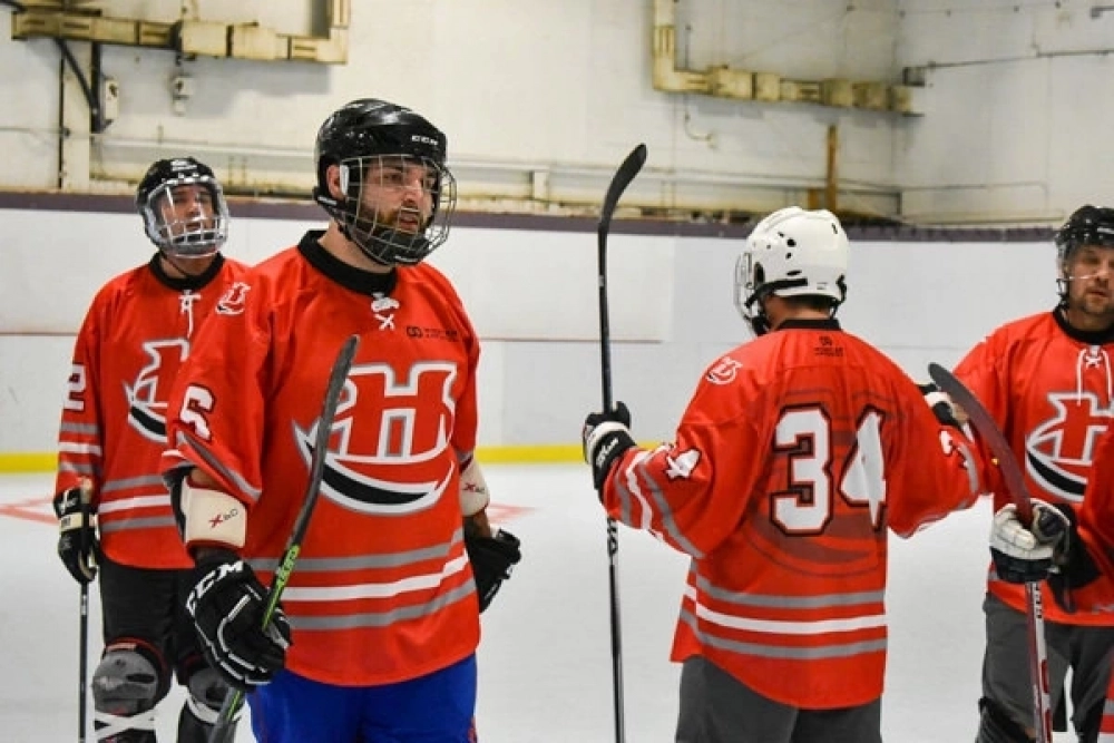 Custom hockey jersey featuring player name and number