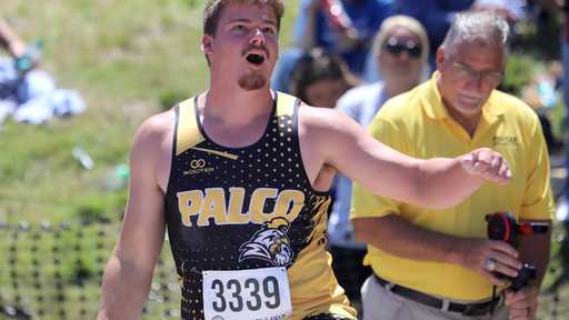 Palco's Ethan Gaschler wearing custom Wooter Track and field jersey.