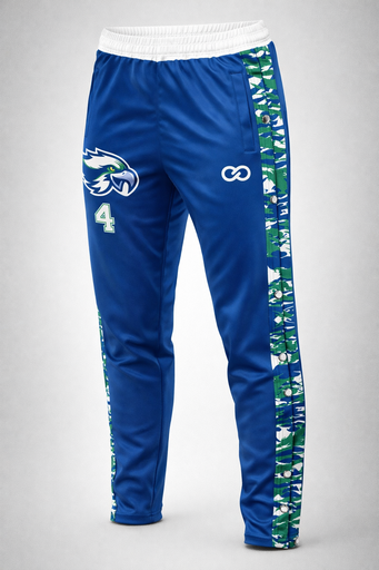 Custom sublimated breakaway warmup pants blue