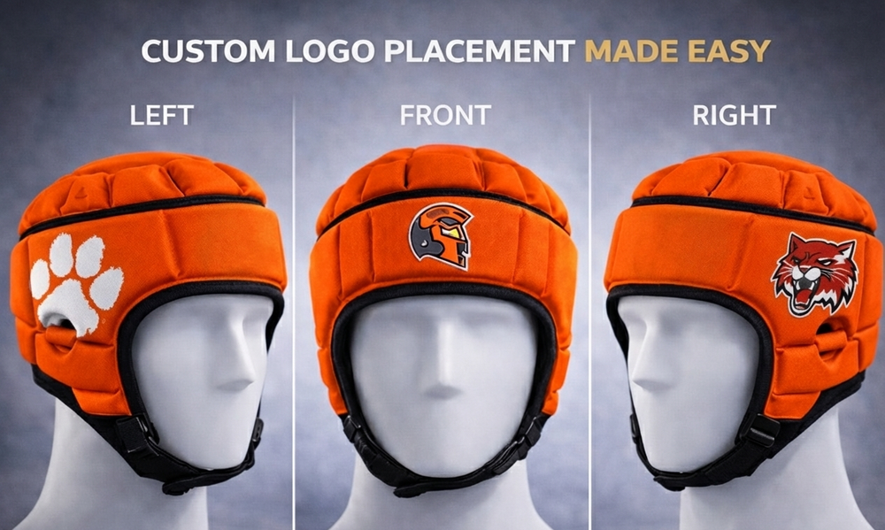 Custom logo placement on headgear
