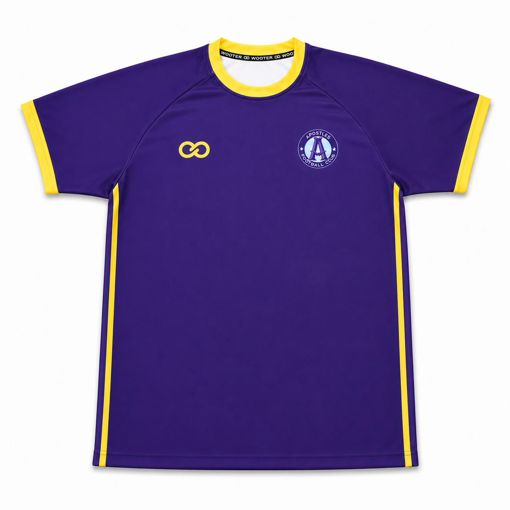 Purple Custom Raglan Sleeve Crew Neck Soccer Jerseys front view