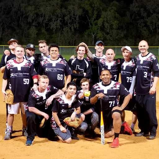 Baseball team wearing black and white 2 button baseball jerseys