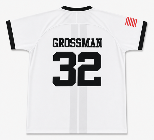 White Custom Raglan Sleeve Crew Neck Soccer Jerseys back view