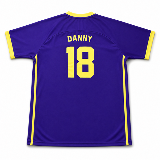 Purple Custom Raglan Sleeve Crew Neck Soccer Jerseys back view