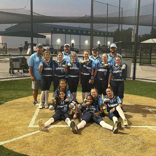 Baseball team wearing black and blue 2 button baseball jerseys