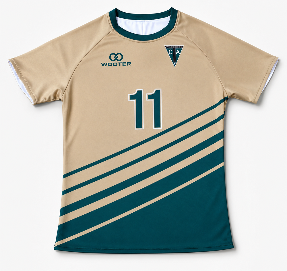 Cream custom reversible raglan sleeve crew neck soccer jersey with number 11