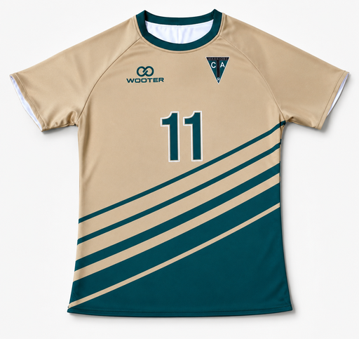 Cream custom reversible raglan sleeve crew neck soccer jersey with number 11