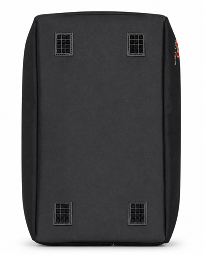 Bottom view of custom basketball duffle bag with reinforced feet
