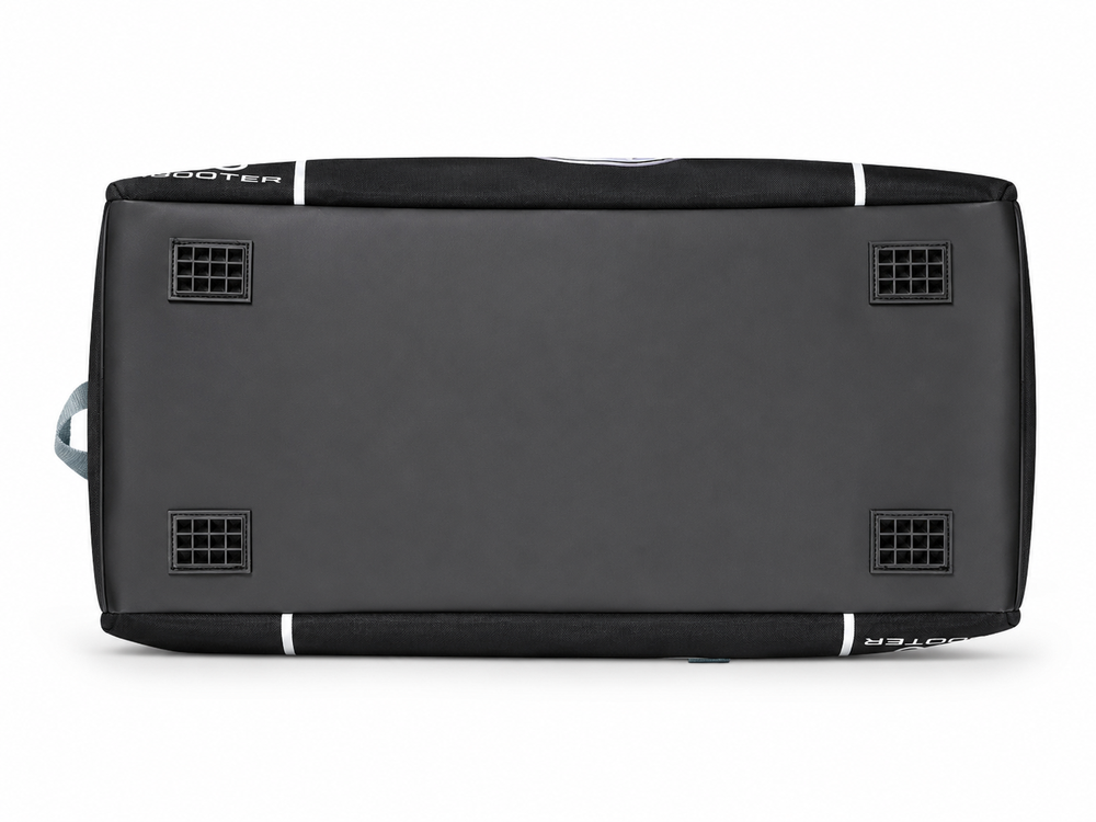 Bottom view of extra large softball duffle bag with reinforced base