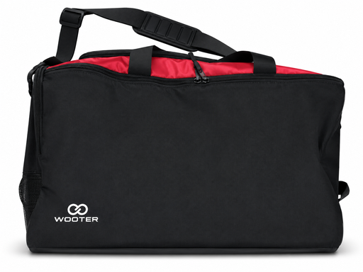 Black and red extra large baseball duffle bag with carry handles