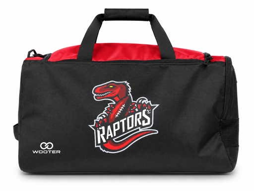 Black extra large baseball duffle bag with Rattlers team logo