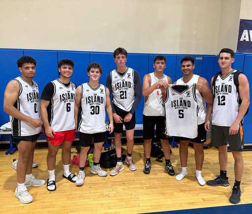 Basketball team in white custom reversible basketball practice jerseys