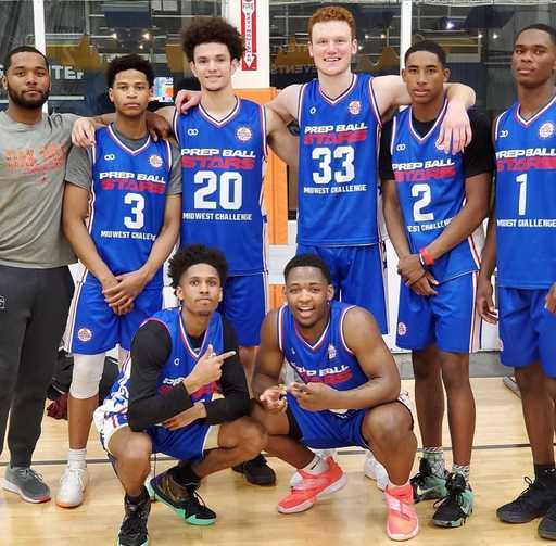 Basketball team in blue custom reversible basketball practice jerseys