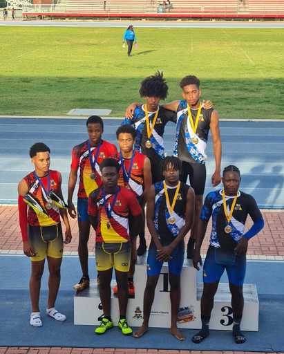 Youth team wearing colorful custom design athletic shorts outdoors