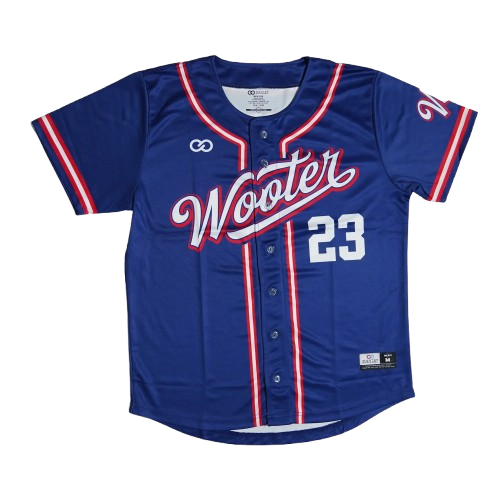 Personalized baseball shirt with player name and number