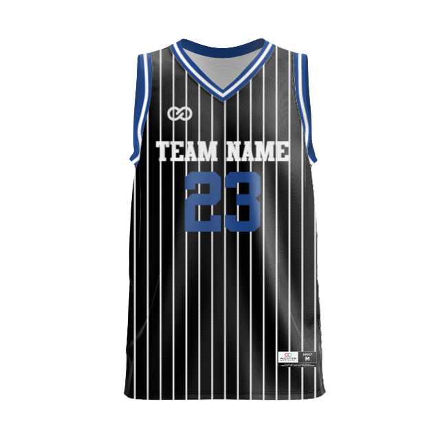 Custom V-Neck Basketball Jerseys - 08 - Pinstripe