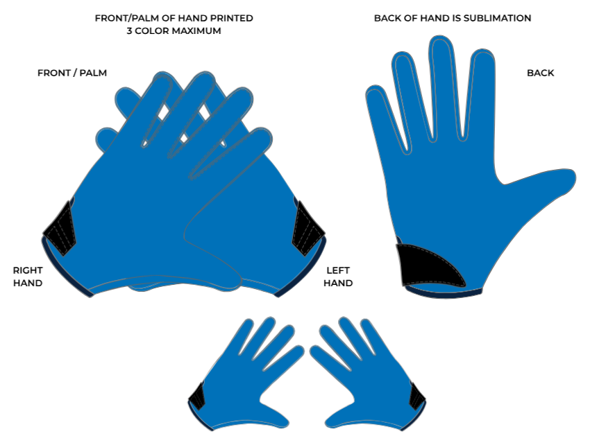 Custom Wide Receiver Gloves - 01 - Plain