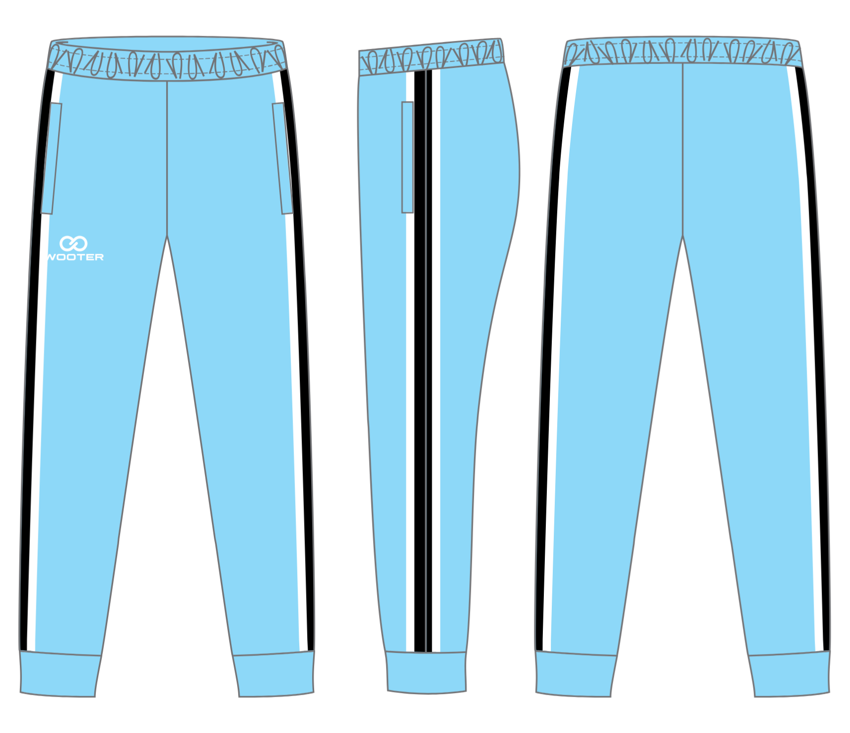 Custom Jogger Pants with Side Zip - 007