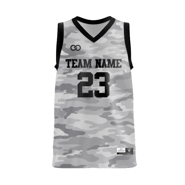 Custom V-Neck Basketball Jerseys - 12 - Camo II