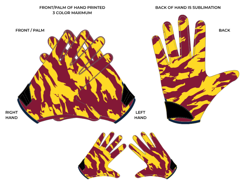 Custom Wide Receiver Gloves - 04 - Tiger