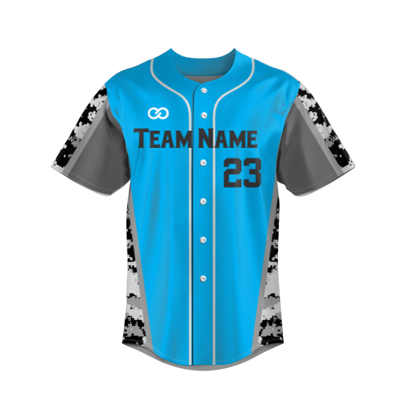 Custom Lightweight Button-Down Softball Jerseys - 02 - Camo