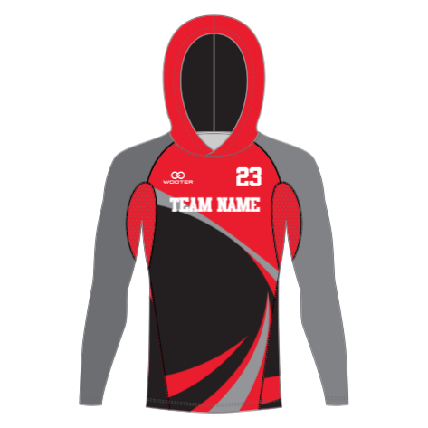 Custom Long Sleeve Hooded Compression Shirts - 03 - Wave