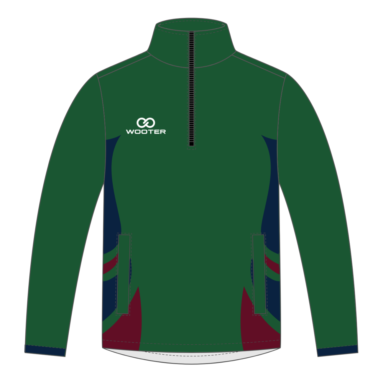 Custom Cuffless ¼ Zip Warmup Jackets - 04 - Matchline