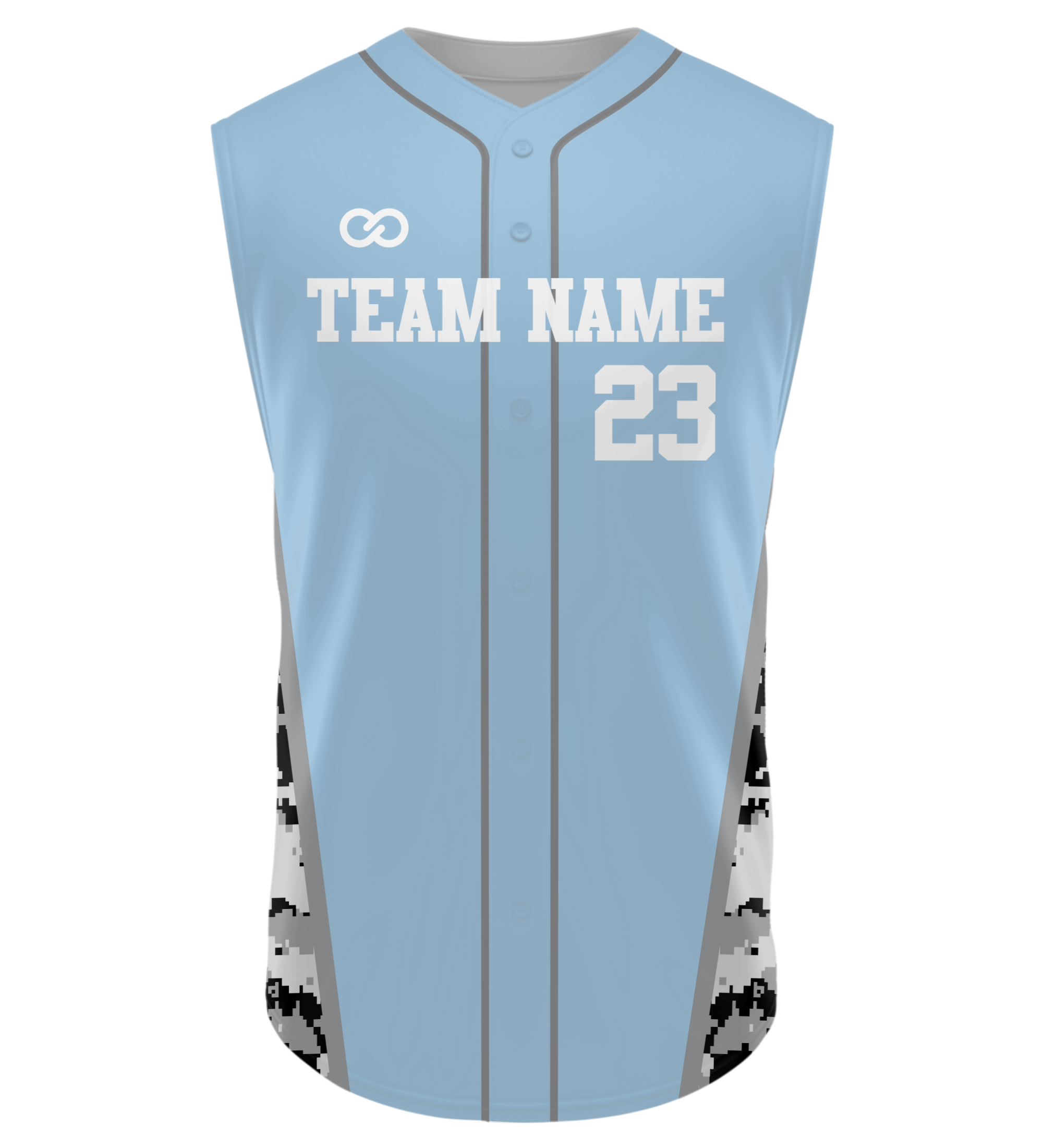 Custom Lightweight Sleeveless Button-Down Softball Jerseys - 02 - Camo