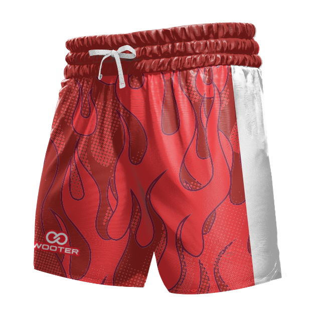Custom Retro Basketball Shorts with Pockets - 02 - Flames