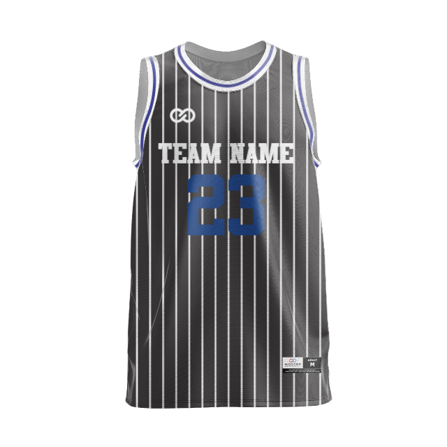 Custom Round Neck Basketball Jerseys - 08 - Pinstripe