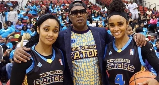 Players Wearing New Orleans Gators blue and gray Custom Round Neck Basketball Jerseys