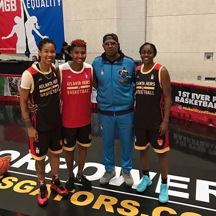 Players Wearing Atlanta Heirs red and black Custom Warmup Jackets
