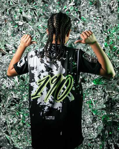 Showcase Custom Basketball Jerseys with V-Neck, Black White and Green