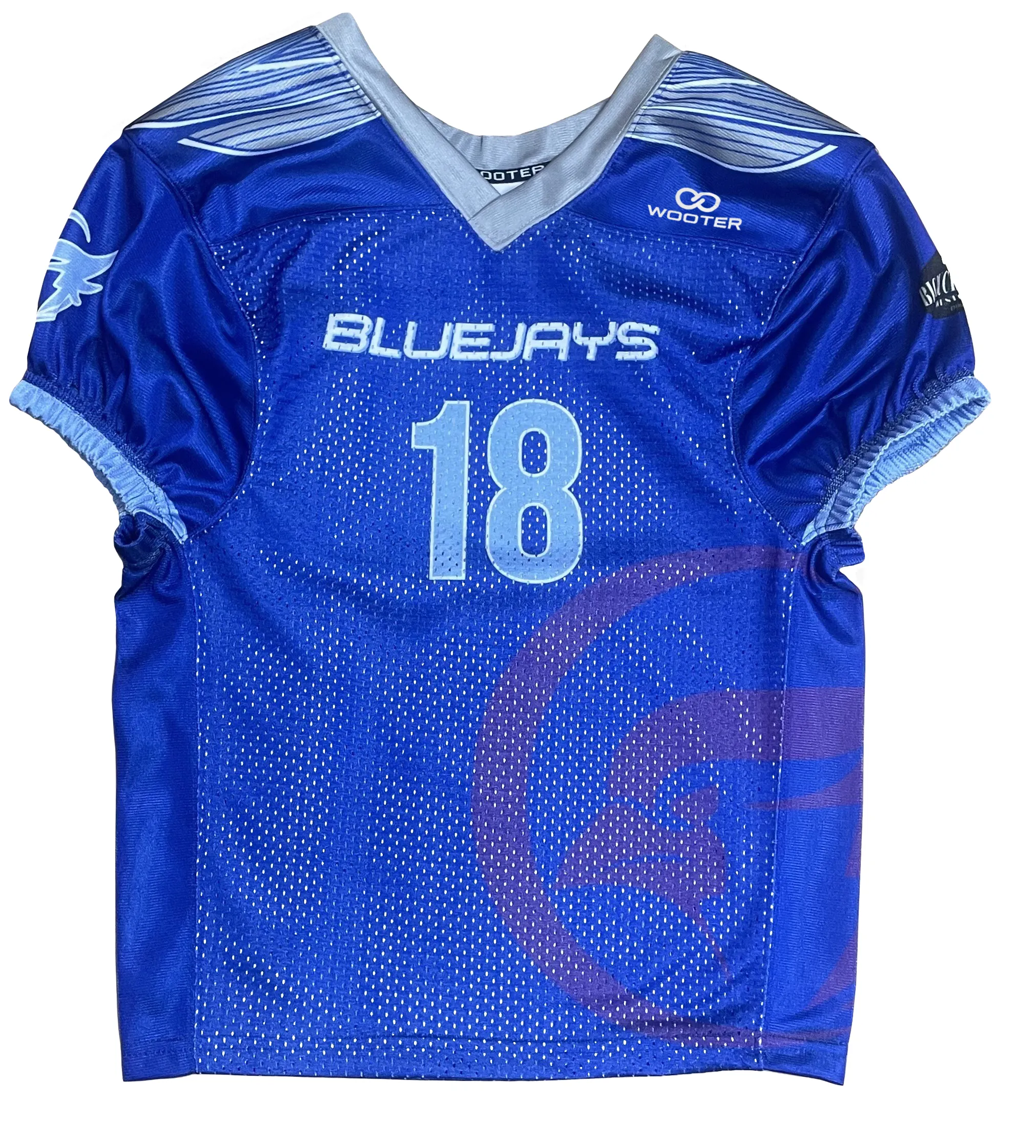 photo of custom price football jersey, front of bluejays custom practice football jersey, design your own practice football jersey