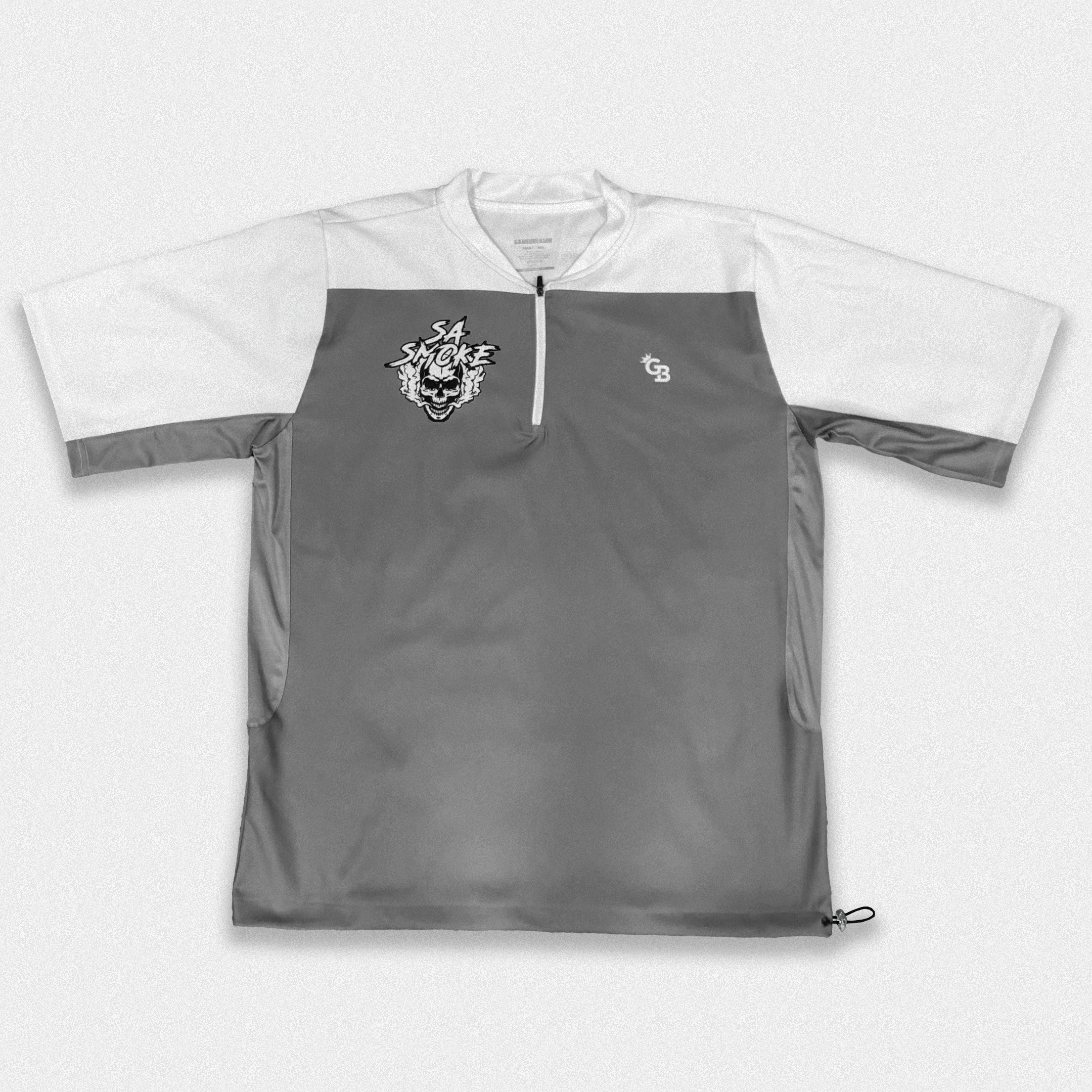 GameBreaker Coaches 1/4 zip in white and grey