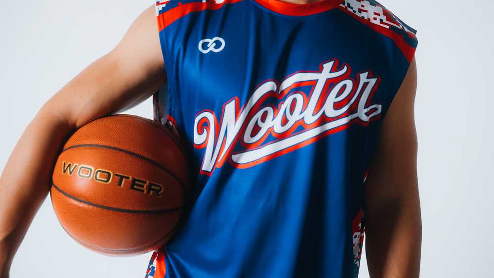 Wooter Custom Round Neck Basketball Jerseys-Team Name-white, royal and red design