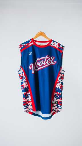 Wooter Custom Round Neck Basketball Jerseys-Team Name-white, royal and red design