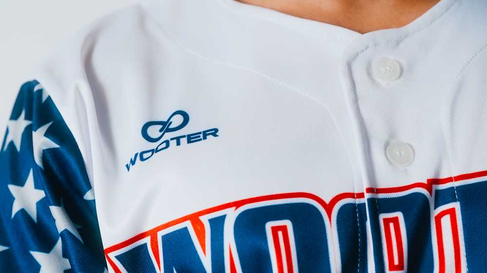 Wooter Custom Button-Down Baseball Jerseys, Front Photo