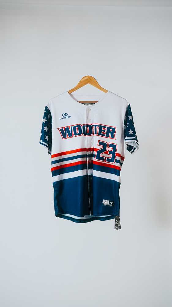 Wooter Custom Button-Down Baseball Jerseys, Front Photo