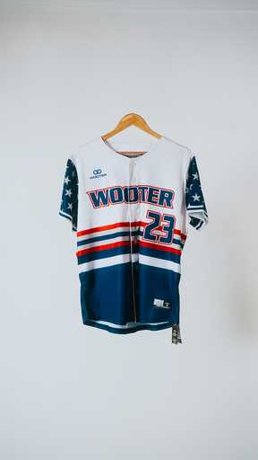 Wooter Custom Button-Down Baseball Jerseys, Front Photo
